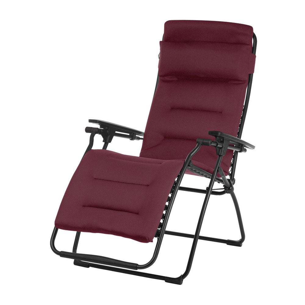 28" Red Steel Outdoor Zero Gravity Chair with Red Cushion