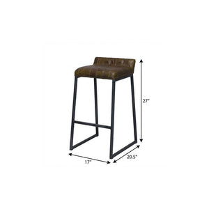 27 " Brown And Black Iron Backless Counter Height Bar Chair