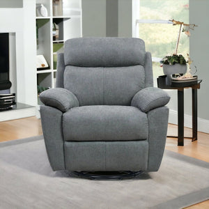 35" Light Gray Fabric Power Recliner With USB