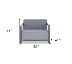 39" Gray Fabric Arm Chair