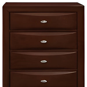 32" Espresso Wood Five Drawer Dresser