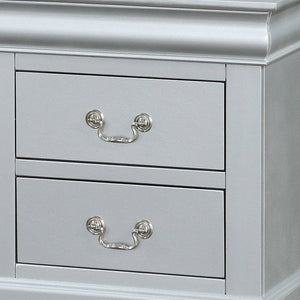 24" White Wood Two Drawer Nightstand