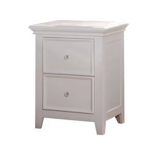 27" White Two Drawers Nightstand