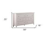 57" Brown Solid Wood Double Dresser