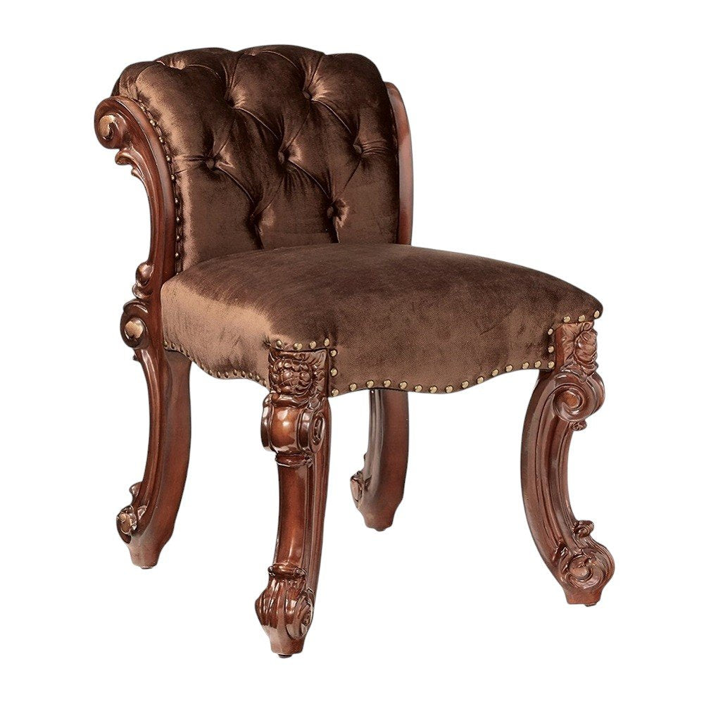 18" Solid Manufactured Wood and Fabric Bar Chair