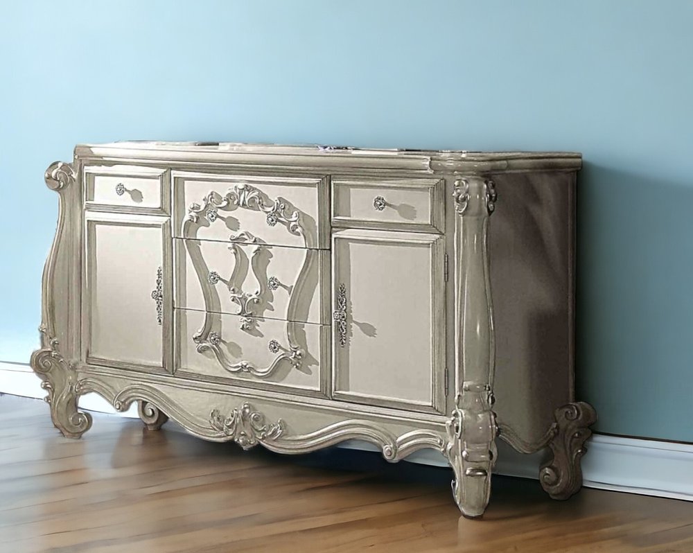 71" Gold Solid Wood Dresser