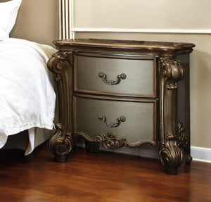 30" Bone Wood Two Drawer Nightstand