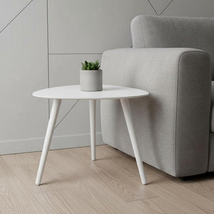 14" White Aluminum End Table