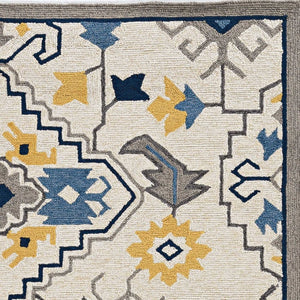 5' X 8' Ivory Abstract Indoor Outdoor Area Rug