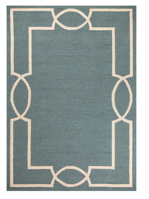 5' X 7' Gray And Ivory Handmade Indoor Outdoor Area Rug