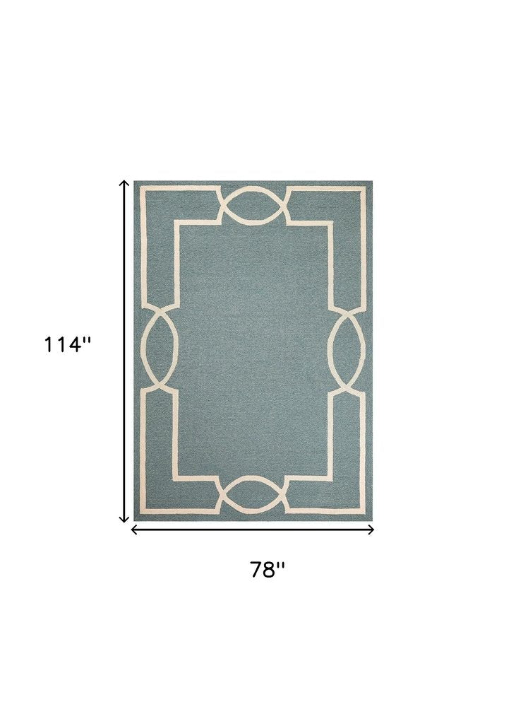 5' X 7' Gray And Ivory Handmade Indoor Outdoor Area Rug