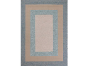 8' X 11' Blue And Beige Handmade Indoor Outdoor Area Rug
