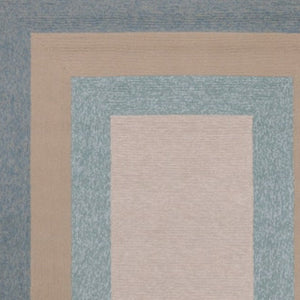 8' X 11' Blue And Beige Handmade Indoor Outdoor Area Rug