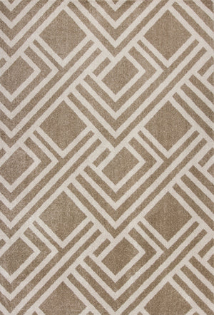 5' X 8' Beige Geometric Indoor Outdoor Area Rug