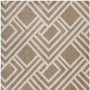 5' X 8' Beige Geometric Indoor Outdoor Area Rug