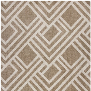 5' X 8' Beige Geometric Indoor Outdoor Area Rug