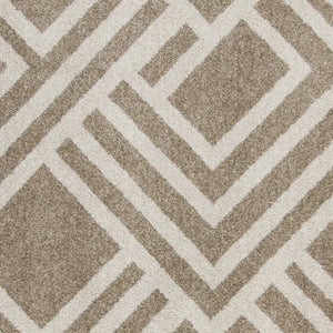 5' X 8' Beige Geometric Indoor Outdoor Area Rug