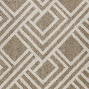 5' X 8' Beige Geometric Indoor Outdoor Area Rug