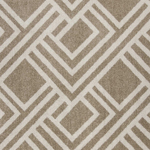 5' X 8' Beige Geometric Indoor Outdoor Area Rug