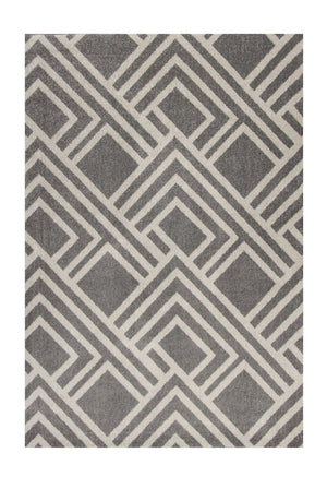 5' X 8' Gray Geometric Indoor Outdoor Area Rug