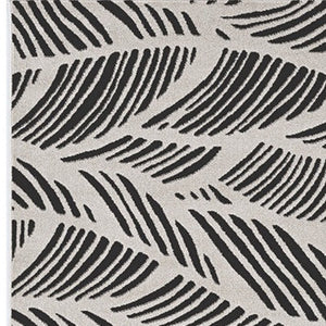 2' X 4' Black And White Abstract Indoor Outdoor Area Rug