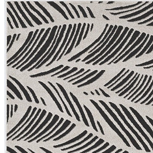 2' X 4' Black And White Abstract Indoor Outdoor Area Rug