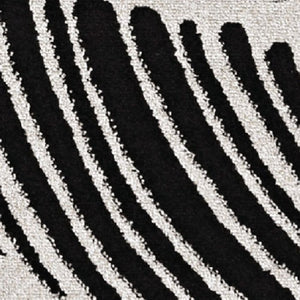 2' X 4' Black And White Abstract Indoor Outdoor Area Rug