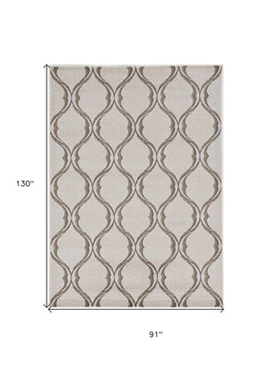 8' X 11' Ivory Moroccan Indoor Outdoor Area Rug