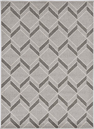 5' X 8' Gray Geometric Indoor Outdoor Area Rug