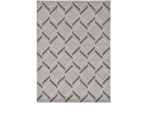 2' X 4' Green And Ivory Geometric Indoor Outdoor Area Rug