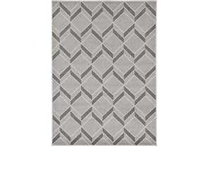 2' X 4' Green And Ivory Geometric Indoor Outdoor Area Rug