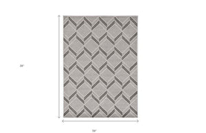 5' X 8' Gray Geometric Indoor Outdoor Area Rug