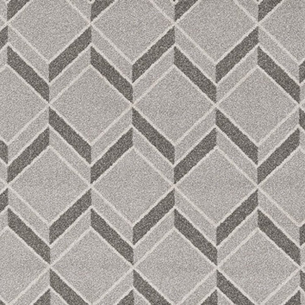 2' X 4' Green And Ivory Geometric Indoor Outdoor Area Rug