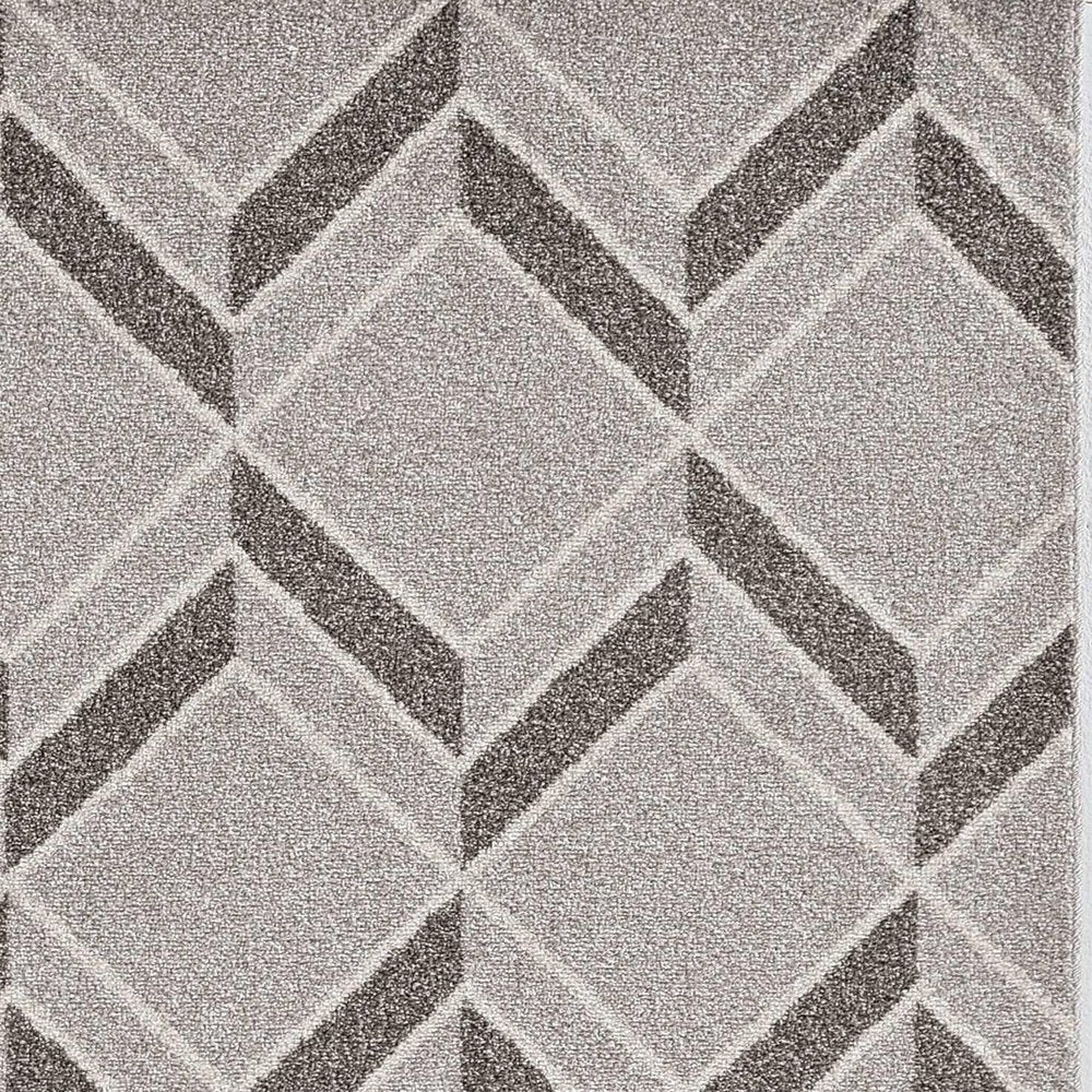 2' X 4' Green And Ivory Geometric Indoor Outdoor Area Rug