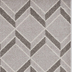 2' X 4' Green And Ivory Geometric Indoor Outdoor Area Rug