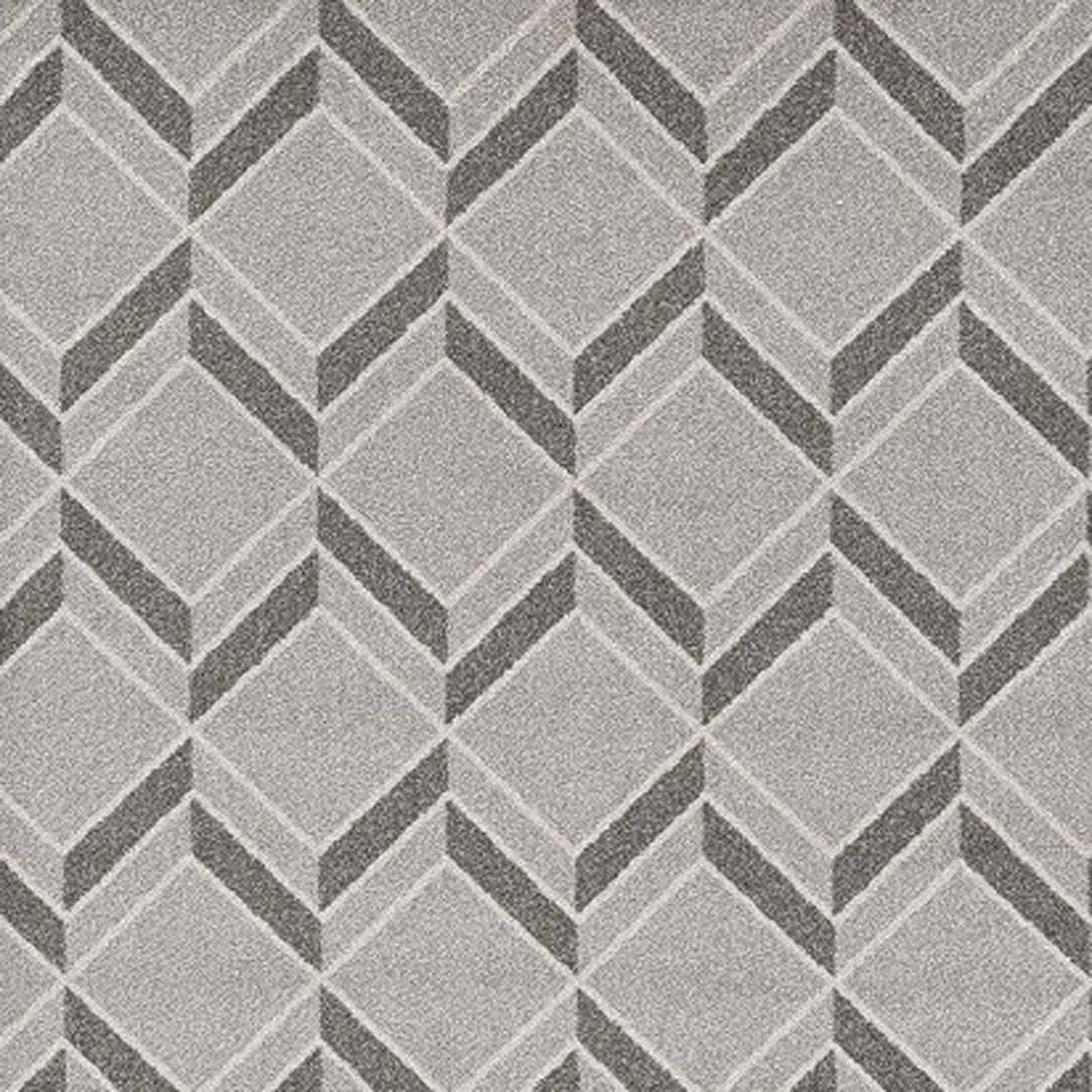 2' X 4' Green And Ivory Geometric Indoor Outdoor Area Rug