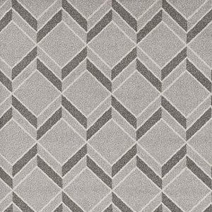 2' X 4' Green And Ivory Geometric Indoor Outdoor Area Rug