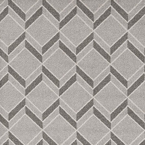 2' X 4' Green And Ivory Geometric Indoor Outdoor Area Rug