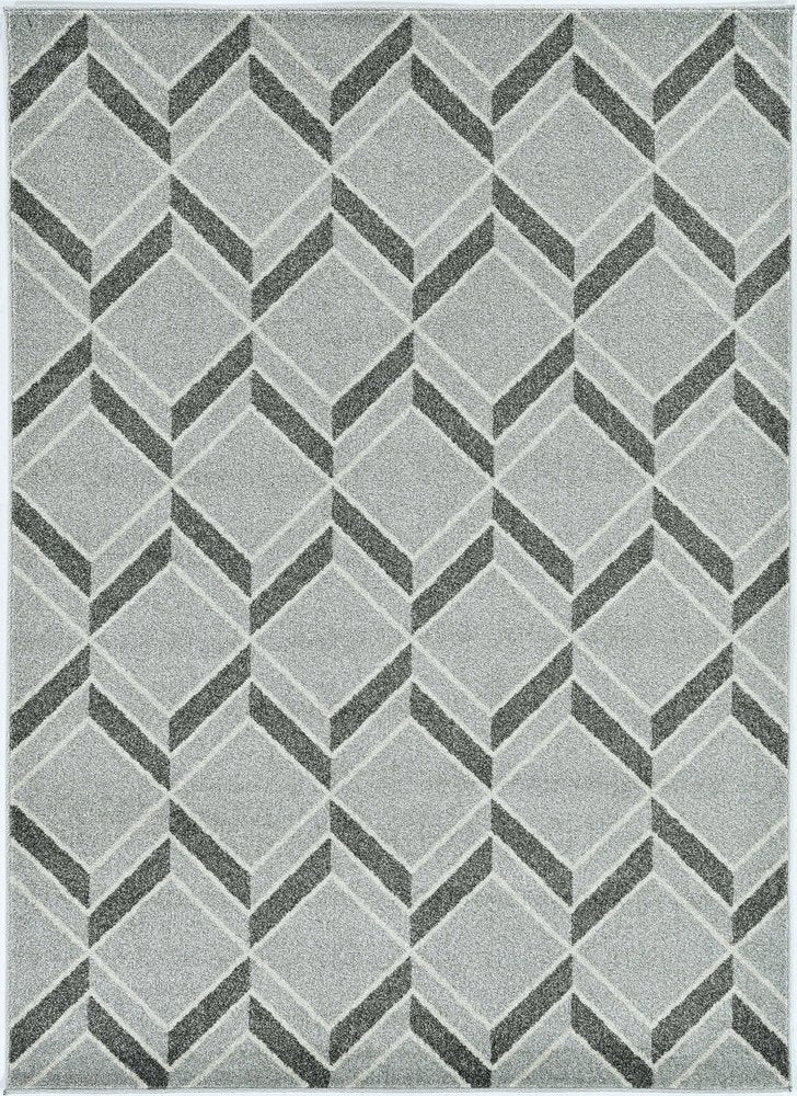 2' X 4' Green And Ivory Geometric Indoor Outdoor Area Rug