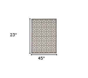 7' X 10' Gray Geometric Indoor Outdoor Area Rug
