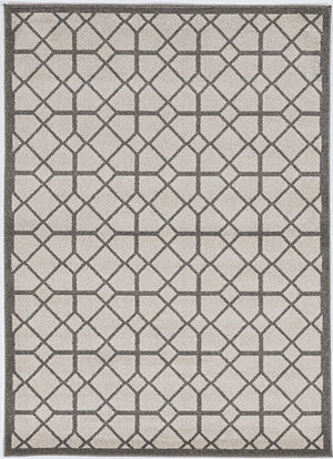 2' X 4' Ivory Geometric Indoor Outdoor Area Rug