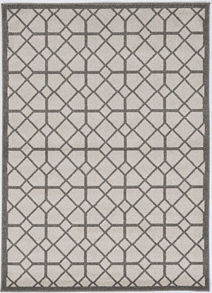 2' X 4' Ivory Geometric Indoor Outdoor Area Rug
