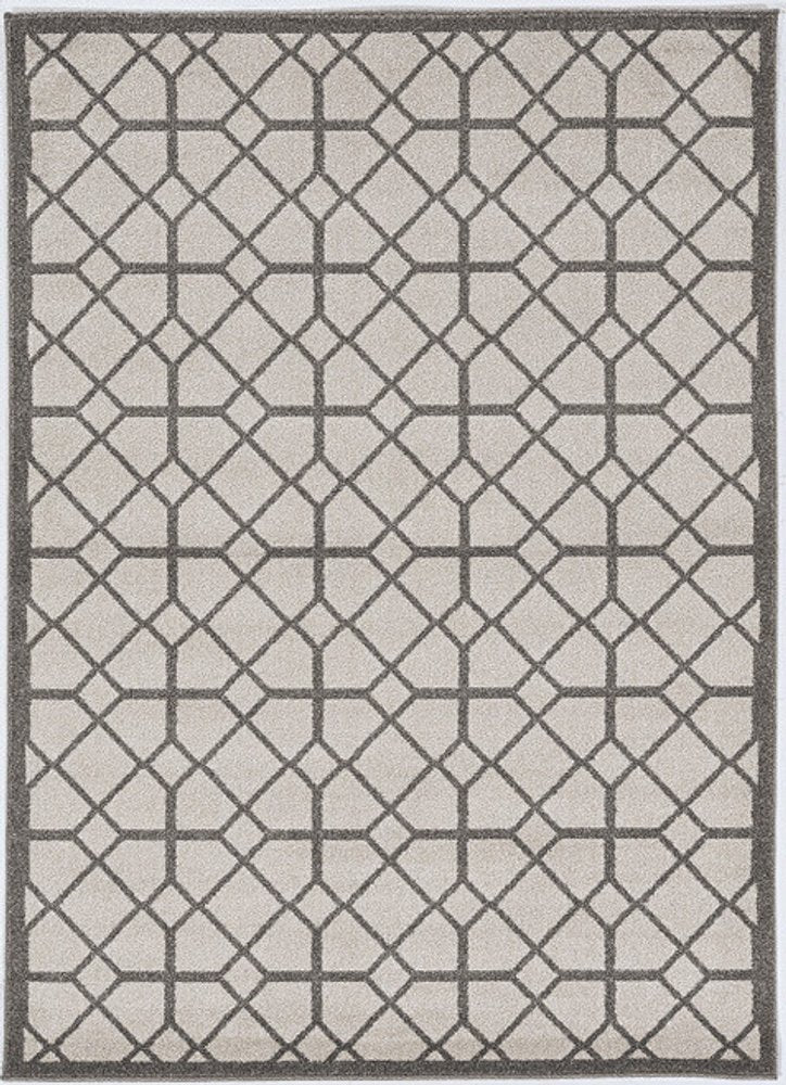 2' X 4' Ivory Geometric Indoor Outdoor Area Rug