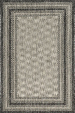3' X 4' Gray Striped Indoor Outdoor Area Rug