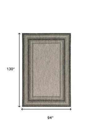 3' X 4' Gray Striped Indoor Outdoor Area Rug
