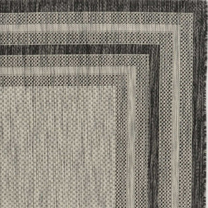 3' X 4' Gray Striped Indoor Outdoor Area Rug