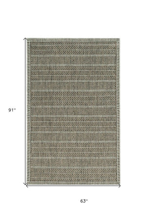 5' X 8' Brown Southwestern Indoor Outdoor Area Rug