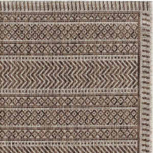 5' X 8' Brown Southwestern Indoor Outdoor Area Rug