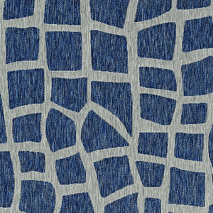3' X 5' Blue And Gray Abstract Indoor Outdoor Area Rug