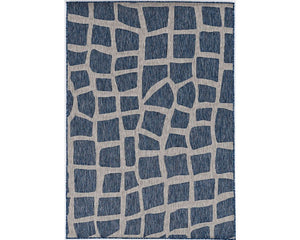 3' X 5' Blue And Gray Abstract Indoor Outdoor Area Rug